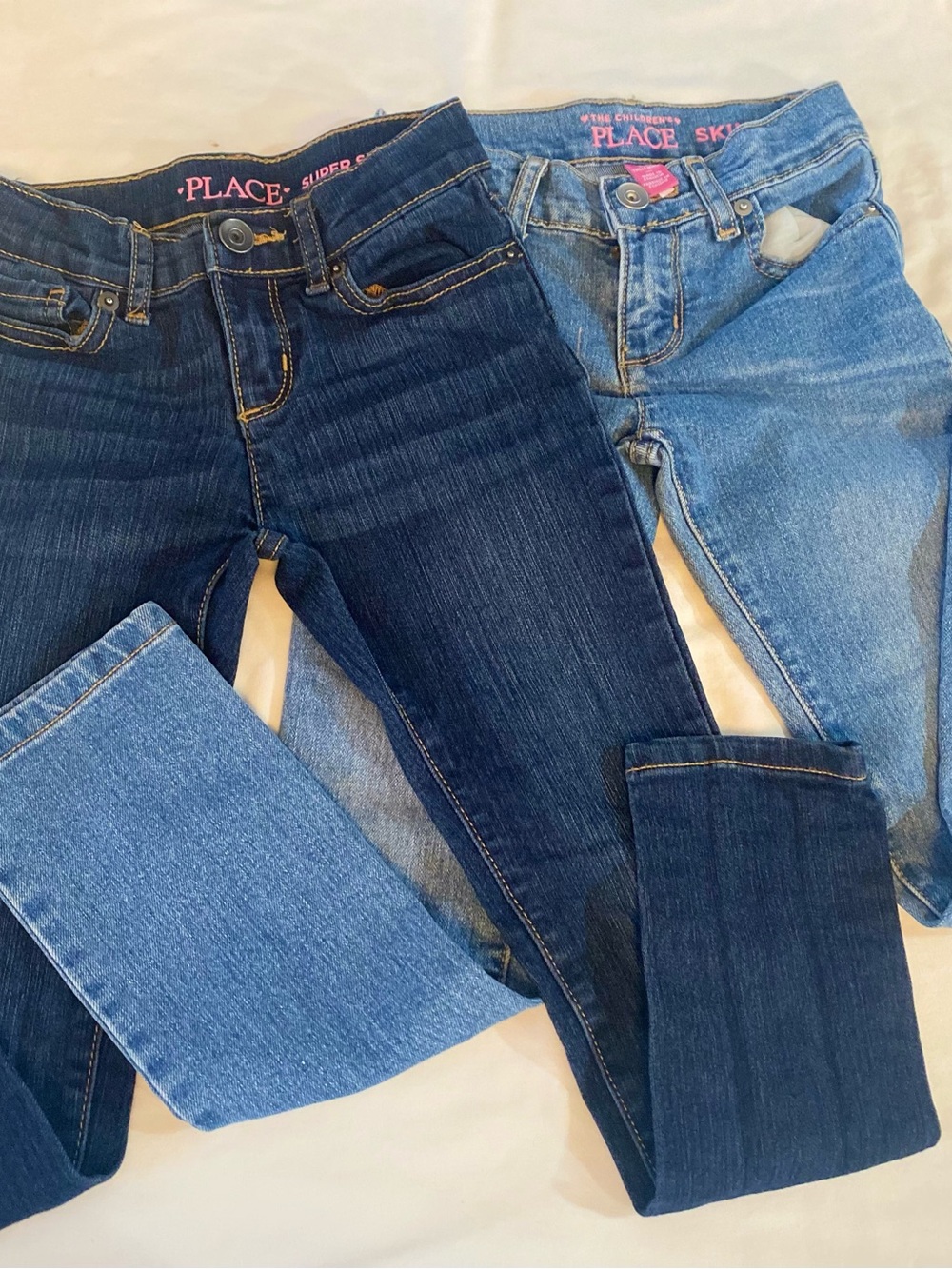 The Children's Place Girls Size 6 Super Skinny Slim Fit Blue Denim 2 Jeans